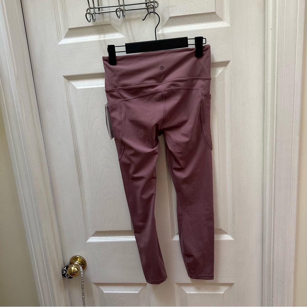 NWT Athleta Ultimate Stash 7/8 tight pink Mauve Leggings Pocket s small - Picture 8 of 9